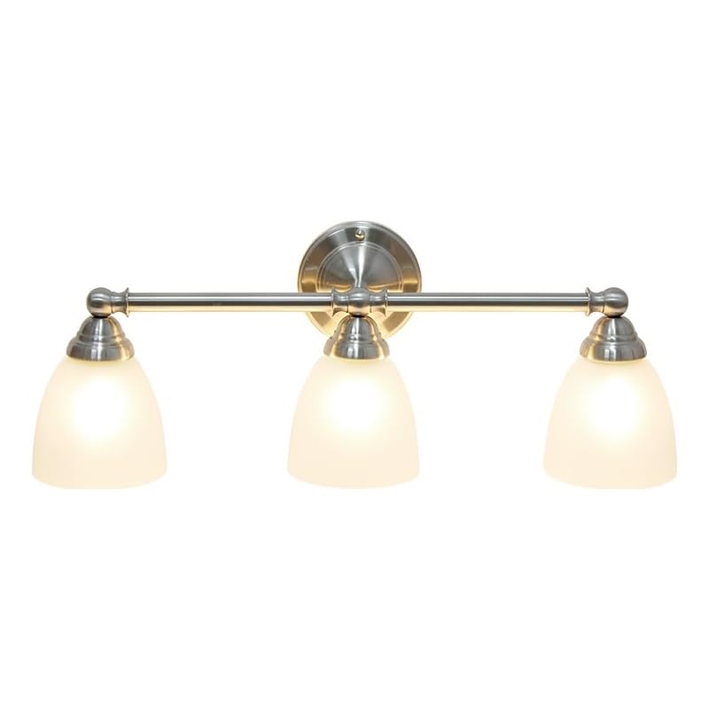 All The Rages Essentix 3-Light Metal & Glass Vanity Fixture In Brushed Nickel