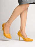 Shoetopia Women'S Stiletto Heel Pumps Yellow 4 Uk,Yellow,4,B0CQJVM2CF