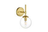 Living District Ingrid 1-Light Iron & Glass Bath Sconce In Chrome And Clear