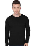 Adro Men'S Full Sleeve Cotton T-Shirt (Fs-C-Pln-Bl_Black_2Xl)