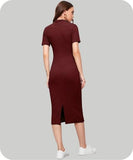 Leriya Fashion One-Piece Dress for Women Bodycon Long | Birthday Dress for Women (X-Large, Burgundy)