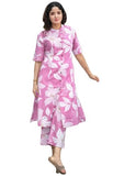 Gosriki Women'S Rayon Viscose Printed A-Line Kurta With Pant (Sunoni Pink-Vks02-Gs_S_Pink_Small),Pink,,B0F8Q7Q6M1