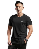 Eyebogler Mens Round Neck Half Sleeve Solid Dry Fit Tshirt Pack Of 1 Black,BlackApparel,L