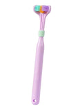 Clickswift 3Sided Triple Angle Soft Bristle, Tongue Scraper Toothbrush For Complete Teeth And Gum Care For Adults 1 Pcs Multico
