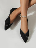 Shoetopia Women'S Block Heel Ballet Flats Black,Black,5,B0CXJ2B7GS