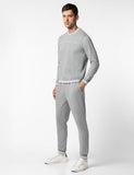 FYLTR Men's Sweatshirt & Jogger Casual Co-ord Set with Striped Rib Detail - Stripe Rib Detail on Neck Cuff & Hem | Casual Winterwear For Men,Grey-Tastic