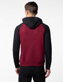 Fyltr Men'S Casual Colourblock Raglan Hoodie With Drawstrings - Utility Pockets | Ribbed Hem & Cuff,Berry Cherry,Berry Cherry,2Xl