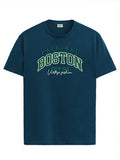 Adro Mens Printed T Shirt - Premium Cotton Graphic Printed Tshirt - Teal T-Shirt - Rn24-Bost-Sb-Xl