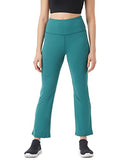 Pumpd Womens Stretchable All-Purpose Flare Pants -Lightweight Anti-Odor Squat Proof Dry Tech Ultra Soft Seams,Green Queen,Green Queen,S