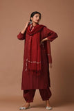 Gosriki Women'S Rayon Blend Straight Solid Kurta With Pant & Dupatta (Parekh Maroon-Gs_M_Maroon_Medium),Maroon,,B0DP2CWLPR