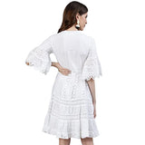 Ishin Women'S Cotton Above Knee Lenght A-Line Indo Western Dress Dhtopknm-13023_M_White