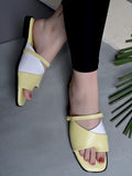 Shoetopia Solid Square Toe Casual Yellow Flats For Women & Girls /Eu39,Yellow,6,B0F7LWCQHR