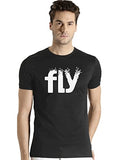 Adro Fly Mens Cotton Printed T-Shirts (R21-M-Fly-Bl_Black_Xl)