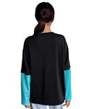 Eyebogler Womens Loose Fit Round Neck Full Sleeves Printed T-Shirt,Black BluebirdApparel,XL