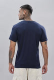 Adro Men'S V Neck Solid Cotton T-Shirt (Vn-M-Pln-Nb_Navy_2Xl)
