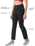 Pumpd Womens Stretchable All-Purpose Flare Pants -Lightweight Anti-Odor Squat Proof Dry Tech Ultra Soft Seams,Black Hole,Black Hole,Xl