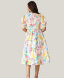 Leriya Fashion Midi Dress for Women | One Piece Dress for Women | Beach Dress for Women (Large, Multicolor)