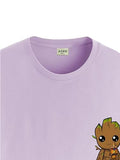 ADRO Tshirt for Men | Anime T Shirt for Men | 100% Cotton Tshirt | Graphic Printed T-Shirt | Chest Printed Tshirt | Groot Anime Tshirt | T-Shirts| RN24-STICK-GROO-PU-S Purple,Purple