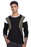 ADRO Men Full Sleeve T-Shirt | Soft Cotton Tshirt for Men|Casual Fashion Multi Color Full Sleeve Round Neck Tshirt for Men|FR24-OLBL-XL,Black, Olive