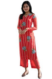 Gosriki Women'S Rayon Viscose Straight Printed Kurta With Pant (Gadugi Red-Gs_L_Red_Large),Red,,B0DRZNF8S2