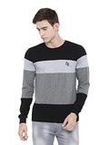 Adro Men'S Full Sleeve Cotton Color Block T-Shirts (Fr4-4-Bst-Bl_Black_M)