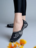 Shoetopia Embroidered Ethnic Black Ballerinas For Women & Girls /Eu39,Black,6,B0DWFPVLP8