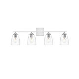 Living District Harris 4-Light Iron & Glass Bath Sconce In Chrome/Clear