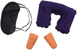 Qwid Reusable 3 In 1 Air Travel Kit With Pillow, Ear Buds & Eye Mask