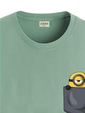 ADRO Tshirt for Men | Anime T Shirt for Men | 100% Cotton Tshirt | Graphic Printed T-Shirt | Chest Printed Tshirt | Minion Anime Tshirt | T-Shirts| RN24-STICK-PCMIN-PT-L Pista,Pista