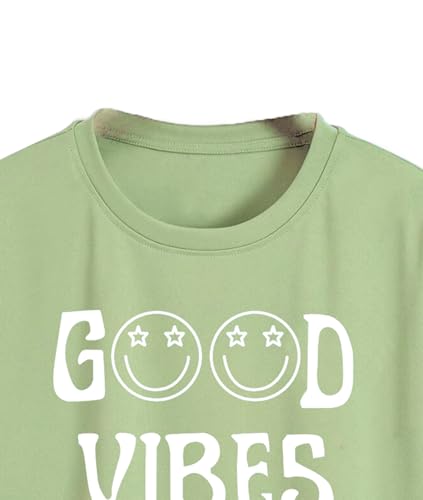 Toplot Text Printed Round Neck Crop Top For Women (Vibes-Crop-Top-5202-Pista-Xs),Pista,,B0DCTK1S7H