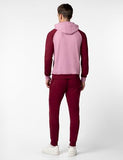 Fyltr Men'S Colourblock Hoodie & Jogger Casual Co-Ord Set - Raglan Sleeve Detail | Utility Side Pockets | Full Sleeve,Berry Cherry,Berry Cherry,2Xl