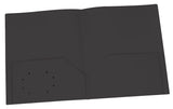 Oxford Poly Two Pocket Portfolio, Black, Pack of 25