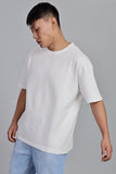 Fyltr Men'S Solid Fit Oversized T-Shirt (Fylss25Mts-303_Vanilla Bean,Vanilla BeanApparel,XL