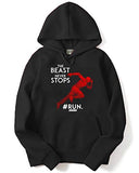 Adro Men'S Motivation Workout Printed Cotton Hoodies (H-M-Sto-Bl_Black_M)