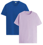 ADRO T Shirts Pack of 2 Mens Tshirts Cotton T Shirts for Men Tshirt T-Shirts Combo T Shirts Tshirts for Men Plain Solid Tshirts Royal Blue Purple Tshirt for Men RCM2-PLN-RB-PU-M,Royal Blue,Purple