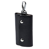 Instabuyz Key Wallet With Card Slot & 6 Key Chain Hooks Car Key Holder Key Pouch Leather Wallet With 1 Round Keychain (Grey)