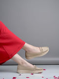 Shoetopia Buckle Detailed Casual Cream Loafers For Women & Girls /Eu37,Cream,4,B0F31758PR