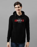 Adro Men'S Cotton Blend Neck Hooded Sweatshirt (H24-Spt-Bl_Black,BlackApparel,M