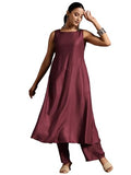 Libas Women'S Silk Blend Woven Design Kurta Set (36781 Burgundy