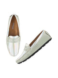 Shoetopia Upper Strip Detailed Green Loafers For Women & Girls /Eu41,Green,8,B0DM69JSRP