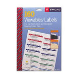 Viewable Labeling System Labels, 160/PK, White Qty:24