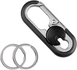 Bbd Kitchen Shop Carabiner Key Chain With 2 Key Rings, Black And Silver