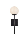 Living District Neri 1-Light Mid-Century Metal Wall Sconce In Black And White