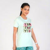 Rupa Colors Playsure Printed Cotton Blended Round Neck Women'S T-Shirt Short-Sleeve Pack Of 1,Mint GreenApparel,M
