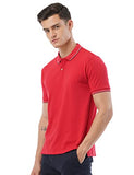 Fyltr Men'S Slim Fit Polo T-Shirt With Contrast Tipping Collar - Soft Handfeel,Red Rage,Red Rage,S