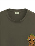 ADRO Tshirt for Men | Anime T Shirt for Men | 100% Cotton Tshirt | Graphic Printed T-Shirt | Chest Printed Tshirt | Groot Anime Tshirt | T-Shirts| RN24-STICK-GROO-OL-M Olive,Olive