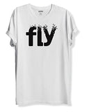 Adro Men'S Printed Cotton T-Shirt | Regular Fit | Round Neck | Rnr-M-Fly-Wh-L White