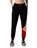 Fyltr Women'S Asymmetric Colourblock Joggers With Elasticated Waistband & Contrast Drawcord,Every Ebony,Every Ebony,28