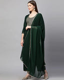 Anni Designer Women'S Ruby Cotton Solid Straight Kurti With Palazzos & Dupatta Set (Label Green-Sm_S_Green_Small),Green,S,Cotton,Regular,