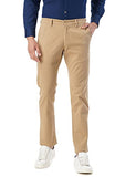 Fyltr Men'S Straight Fit Stretch Cotton Khaki Trousers - Soft Handfeel,Golden Mirage,Golden Mirage,28